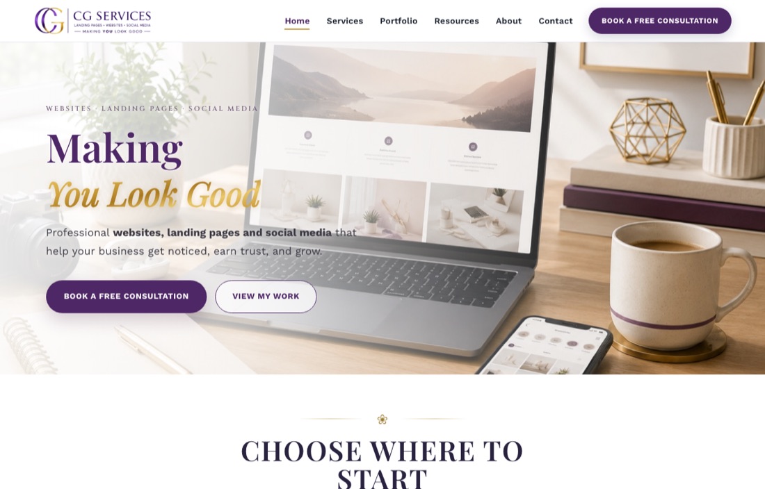 CG Services website