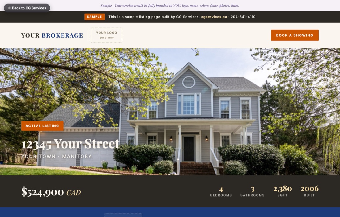 Real estate listing sample