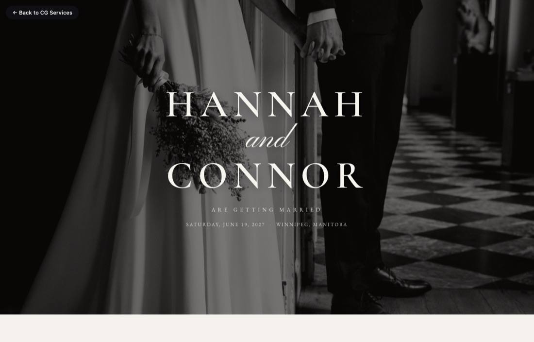 Wedding website sample