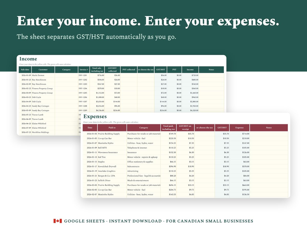 Enter your income and expenses
